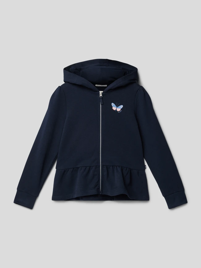 Tom Tailor Sweatjacke Mit Label-Details - Marineblau 3 Tom Tailor Sweatjacke Mit Label-Details - Marineblau