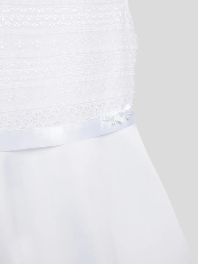 Weise Kommunionskleid Mit Spitzenbesatz - Weiß 4 Weise Kommunionskleid Mit Spitzenbesatz - Weiß – Bild 2