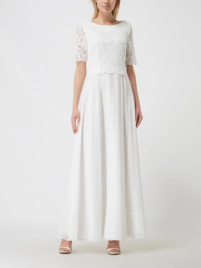 Vera Mont Abendkleid Aus Floraler Spitze Und Chiffon - Offwhite 3 Vera Mont Abendkleid Aus Floraler Spitze Und Chiffon - Offwhite