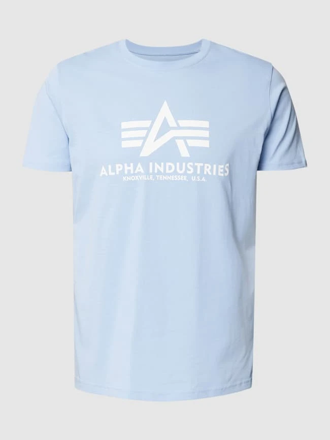 Alpha Industries T-Shirt Mit Label-Print Modell 'BASIC' - Hellblau 4 Alpha Industries T-Shirt Mit Label-Print Modell 'BASIC' - Hellblau – Bild 2