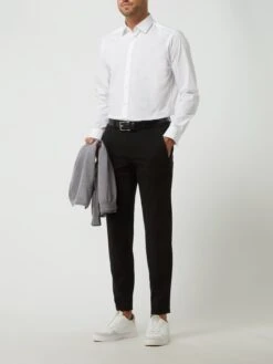 Jake*s Regular Fit Business-Hemd Aus Popeline - Weiß