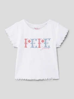 Pepe Jeans T-Shirt Mit Label-Print Modell 'NATALIE' - Weiß