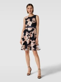 Christian Berg Cocktail Cocktailkleid Mit Taillenpasse - Marineblau Meliert