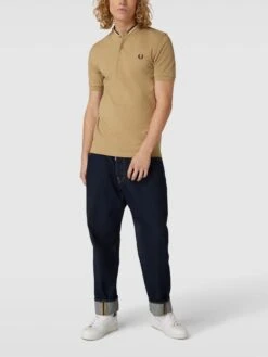 Fred Perry Poloshirt Mit Logo-Stitching Modell 'COLLAR' - Sand