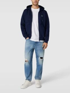 Lacoste Sweatjacke Mit Label-Detail - Marineblau