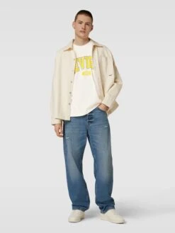 REVIEW T-Shirt Mit Label-Print - Ecru