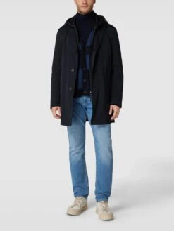 JOOP! Collection Mantel Mit Kapuze Modell 'Jannicks' - Marineblau