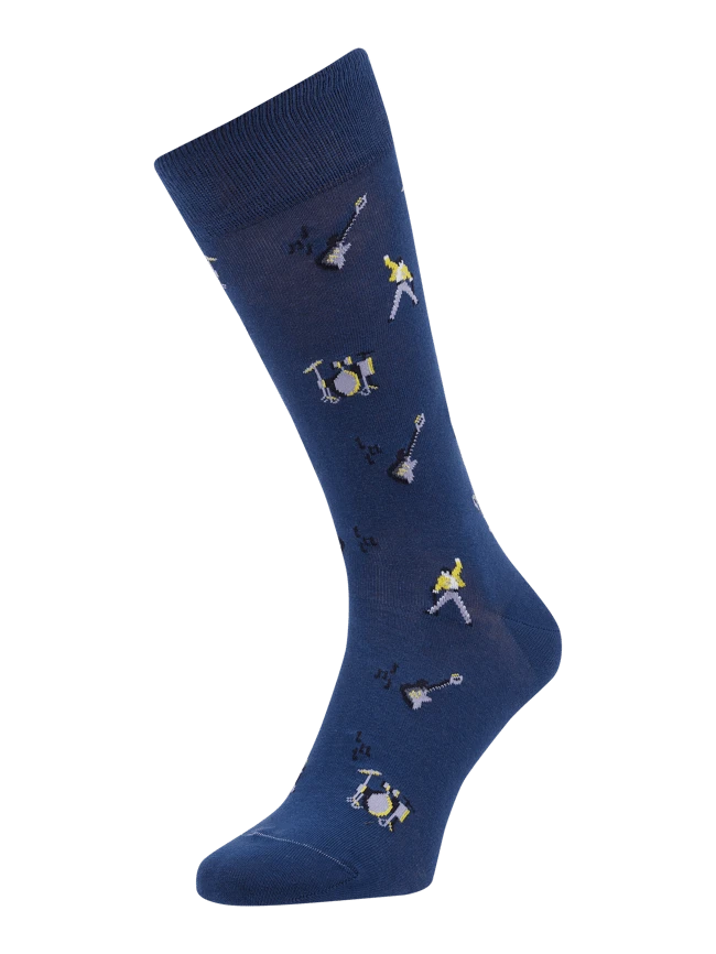 Von Jungfeld Socken Mit Allover-Muster - Dunkelblau 3 Von Jungfeld Socken Mit Allover-Muster - Dunkelblau