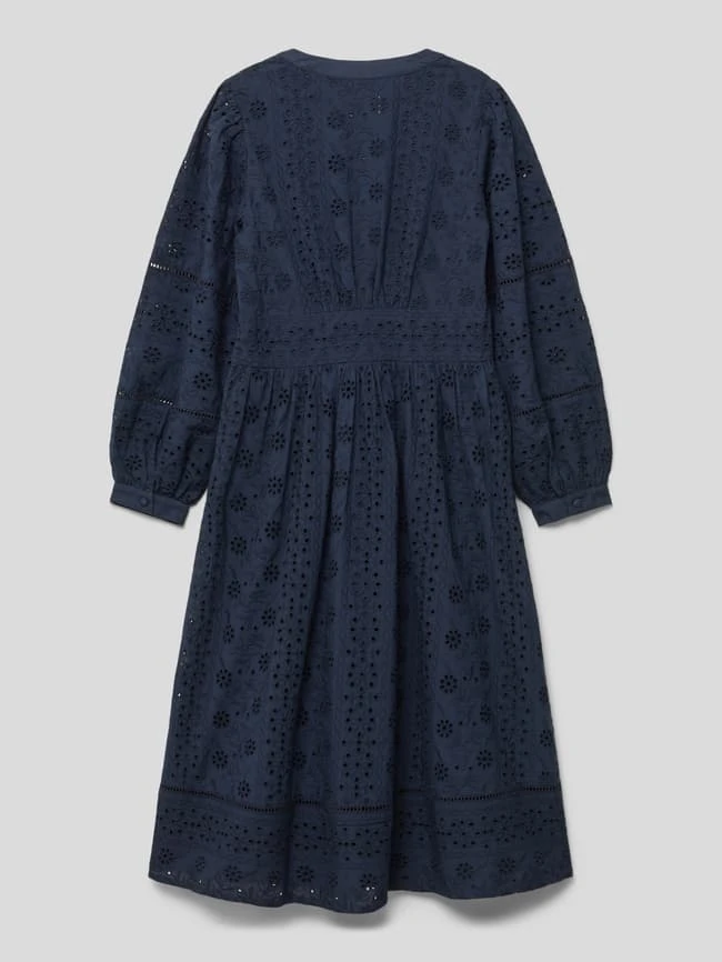 Scotch & Soda Kleid Mit Floralen Lochstickereien - Marineblau 5 Scotch & Soda Kleid Mit Floralen Lochstickereien - Marineblau – Bild 3