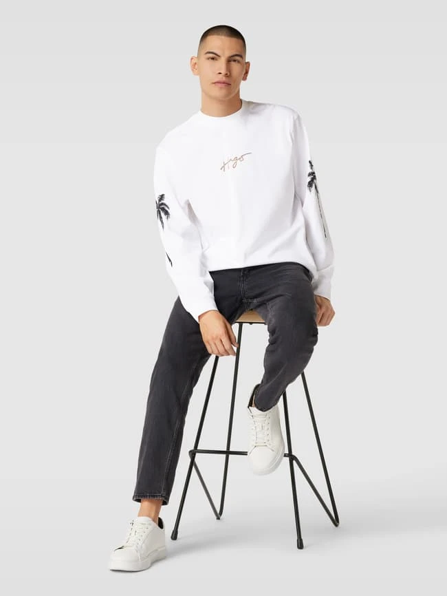 HUGO Sweatshirt Mit Rundhalsausschnitt Modell 'Damazonas' - Weiß 3 HUGO Sweatshirt Mit Rundhalsausschnitt Modell 'Damazonas' - Weiß