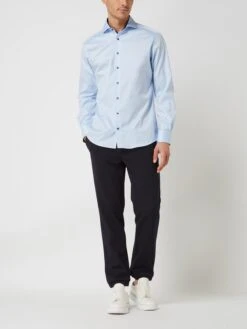 Eterna Regular Fit Business-Hemd Aus Baumwolle - Bügelfrei - Bleu