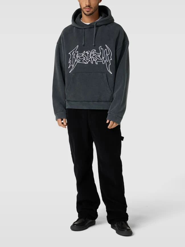 REVIEW Hoodie Mit Label-Stitching - Schwarz 3 REVIEW Hoodie Mit Label-Stitching - Schwarz