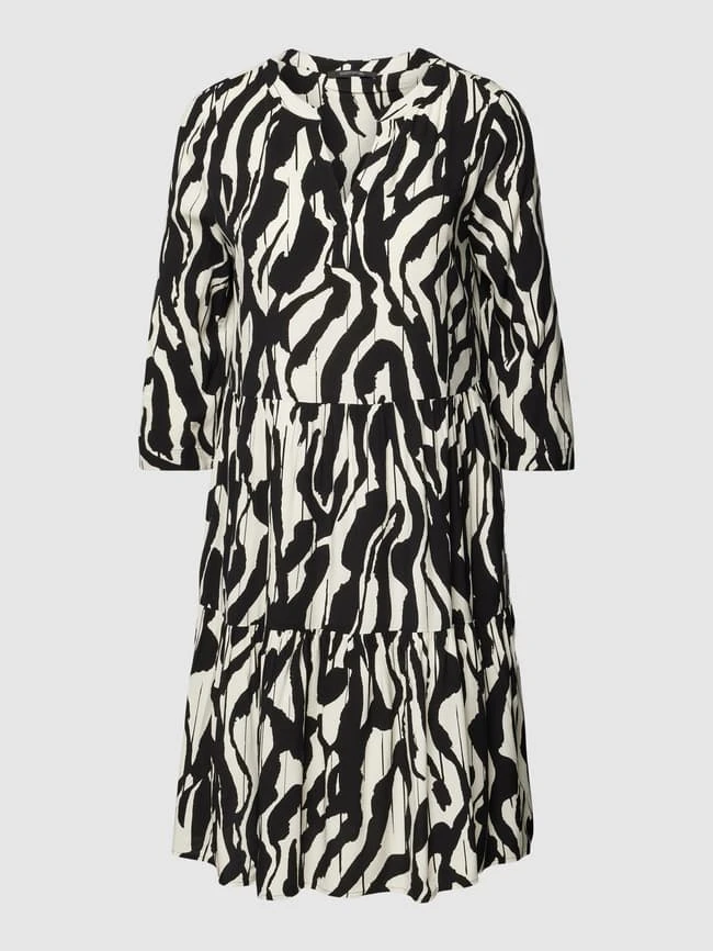 Comma Knielanges Kleid Mit Tunikakragen - Schwarz 4 Comma Knielanges Kleid Mit Tunikakragen - Schwarz – Bild 2