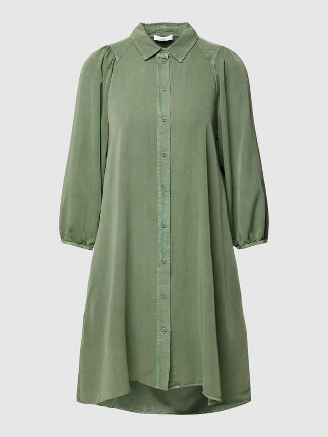Jake*s Casual Hemdblusenkleid Mit Viskose-Anteil In Unifarbenem Design - Olivgrün 4 Jake*s Casual Hemdblusenkleid Mit Viskose-Anteil In Unifarbenem Design - Olivgrün – Bild 2