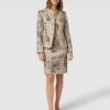 White Label Knielanges Kleid Aus Leinen Mit Motiv-Print - Sand