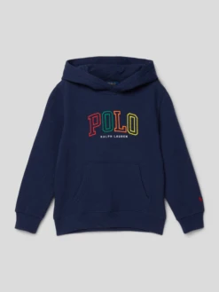 Polo Ralph Lauren Kids Hoodie Mit Kontrastivem Label-Stitching - Marineblau