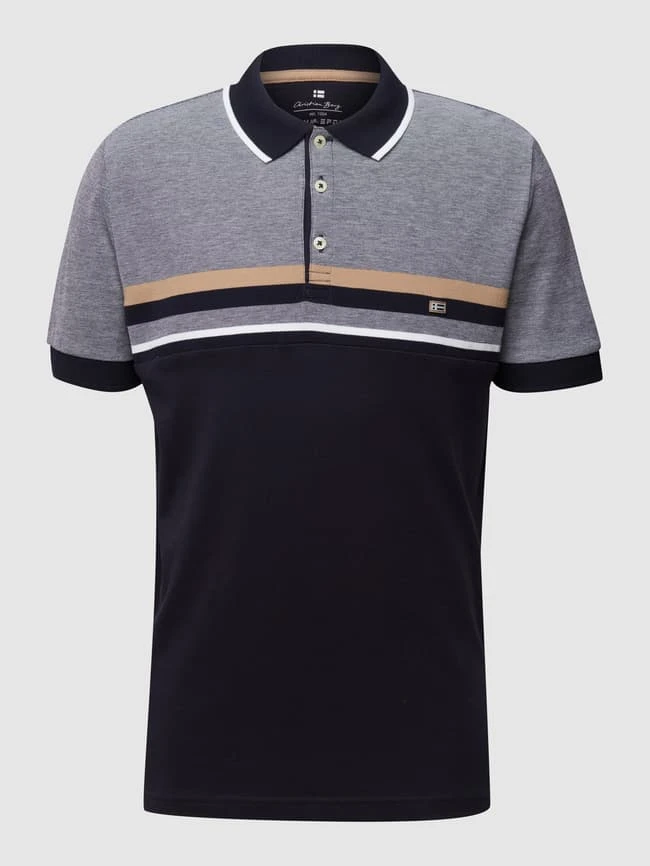 Christian Berg Men Poloshirt Mit Kurzer Knopfleiste - Marineblau 4 Christian Berg Men Poloshirt Mit Kurzer Knopfleiste - Marineblau – Bild 2