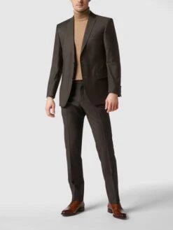 Carl Gross Modern Fit 2-Knopf-Sakko Aus Schurwolle - Mittelbraun