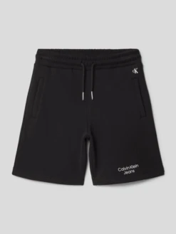 Calvin Klein Jeans Shorts Mit Label-Details - Schwarz