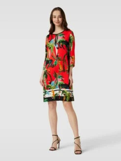 Marc Cain Knielanges Kleid Mit Allover-Muster - Rot