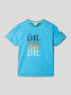 S.Oliver RED LABEL T-Shirt Mit Statement-Prints - Türkis