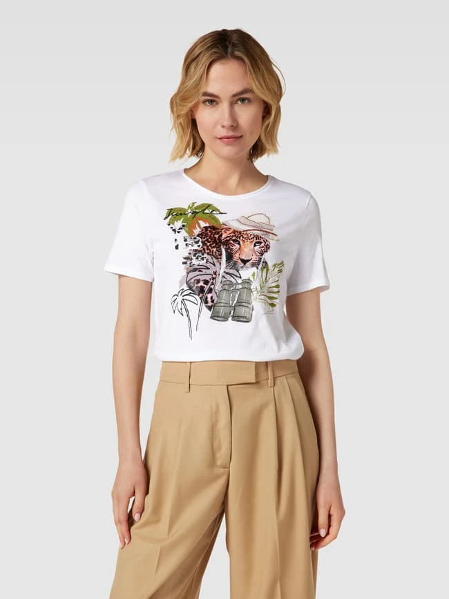 Marc Cain T-Shirt Mit Motiv-Print - Weiß 6 Marc Cain T-Shirt Mit Motiv-Print - Weiß – Bild 4