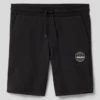 Jack & Jones Sweatshorts Aus Reiner Baumwolle Mit Label-Print Modell 'SHARK' - Schwarz