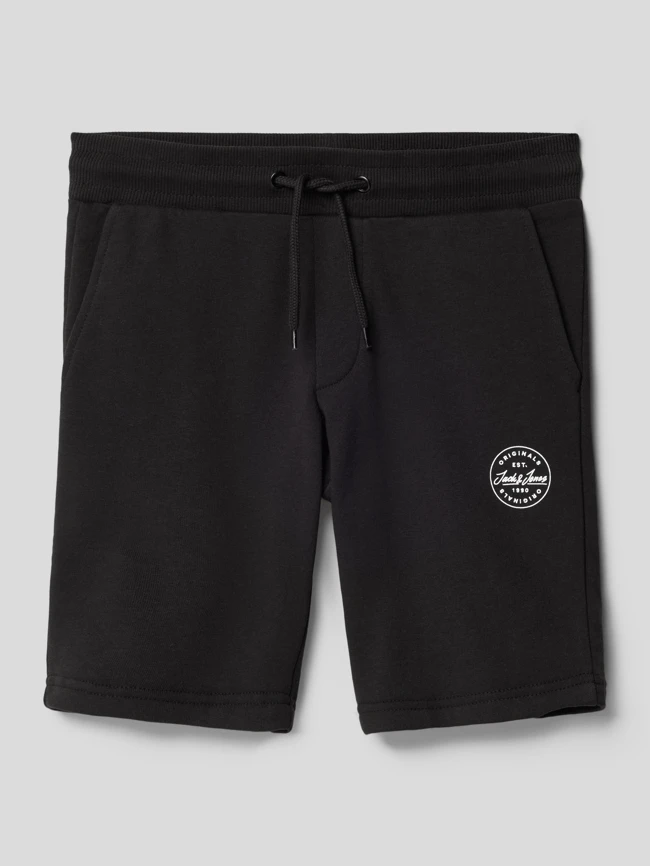 Jack & Jones Sweatshorts Aus Reiner Baumwolle Mit Label-Print Modell 'SHARK' - Schwarz 3 Jack & Jones Sweatshorts Aus Reiner Baumwolle Mit Label-Print Modell 'SHARK' - Schwarz