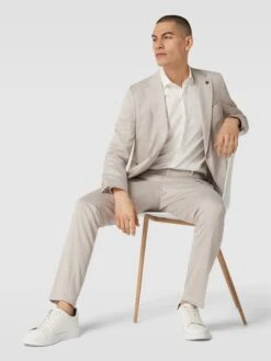 Carl Gross 2-Knopf-Sakko Mit Reverskragen Modell 'Fabian' - Beige