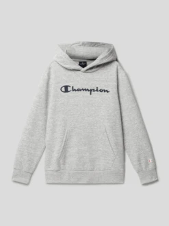 CHAMPION Hoodie Mit Logo-Print - Mittelgrau Meliert