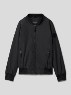 CARS JEANS Bomberjacke Mit Label-Detail Modell 'Dyvar' - Schwarz