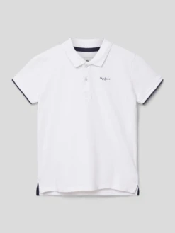 Pepe Jeans Poloshirt Mit Label-Print Modell 'THOR' - Weiß