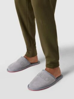 HUGO Slipper Mit Label-Print - Hellgrau