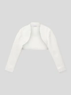 Weise Bolero In Unifarbenem Design - Ecru