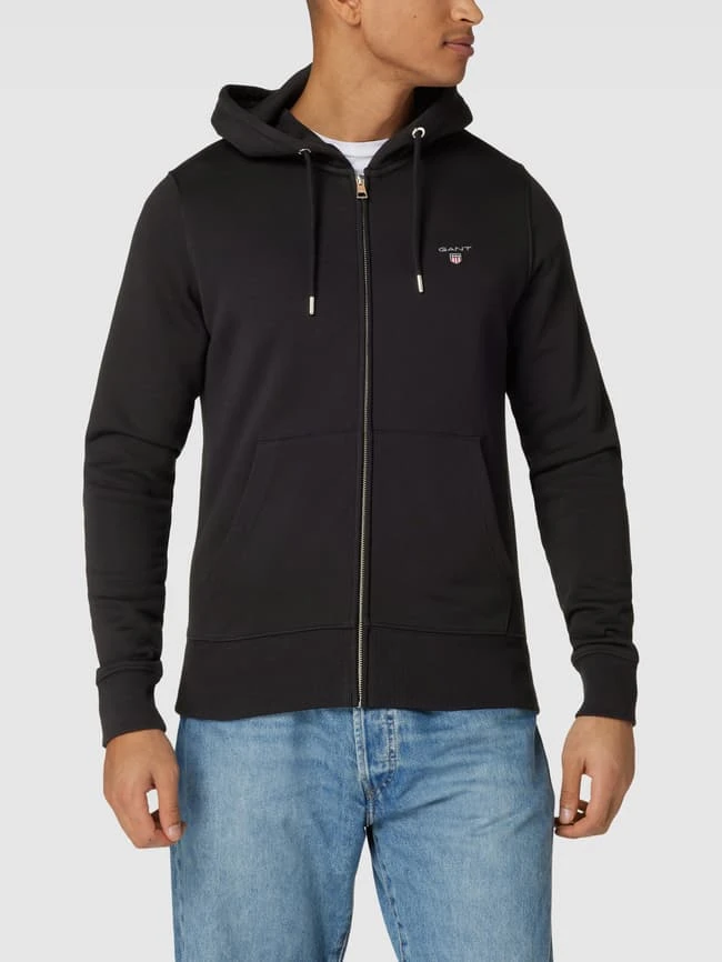 Gant Sweatjacke Mit Label-Stitching Modell 'FULL' - Schwarz 6 Gant Sweatjacke Mit Label-Stitching Modell 'FULL' - Schwarz – Bild 4