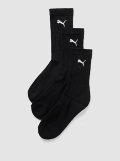 Puma Socken Mit Label-Print Im 3er-Pack Modell 'JUNIOR CREW SOCK 3P' - Schwarz