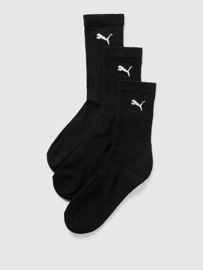 Puma Socken Mit Label-Print Im 3er-Pack Modell 'JUNIOR CREW SOCK 3P' - Schwarz 3 Puma Socken Mit Label-Print Im 3er-Pack Modell 'JUNIOR CREW SOCK 3P' - Schwarz