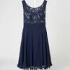 G.O.L. Kleid Aus Spitze Und Chiffon Mit Glitter-Effekt - Marineblau