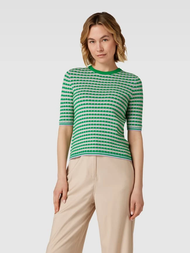 Jake*s Collection T-Shirt Aus Viskose-Mix Mit Allover-Muster - Apfelgrün 6 Jake*s Collection T-Shirt Aus Viskose-Mix Mit Allover-Muster - Apfelgrün – Bild 4