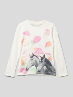 S.Oliver RED LABEL Sweatshirt Mit Rundhalsausschnitt - Weiß