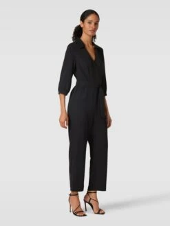 Jake*s Collection Jumpsuit Mit Bindegürtel - Schwarz