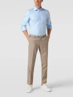 OLYMP Level Five Business-Hemd Mit Strukturmuster Modell 'New York' - Bleu