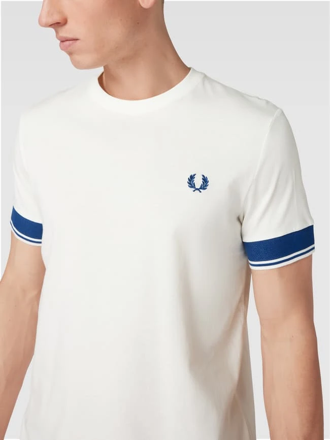 Fred Perry T-Shirt Mit Logo-Stitching Modell 'Contrast Cuff' - Weiß 5 Fred Perry T-Shirt Mit Logo-Stitching Modell 'Contrast Cuff' - Weiß – Bild 3