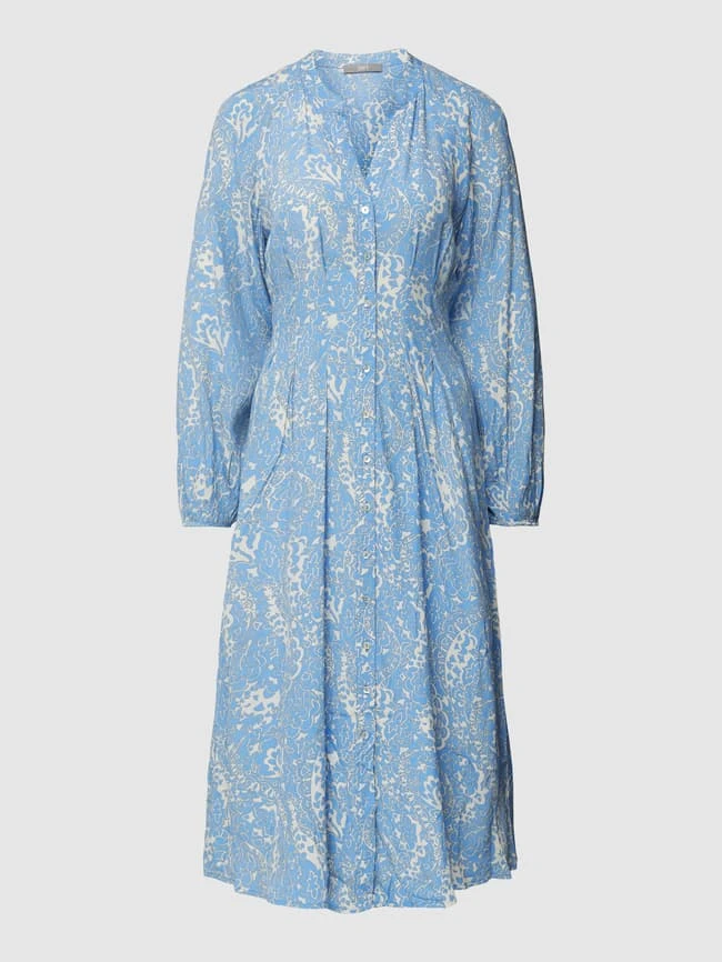 Jake*s Collection Midikleid Aus Viskose Mit Allover-Muster - Bleu 4 Jake*s Collection Midikleid Aus Viskose Mit Allover-Muster - Bleu – Bild 2