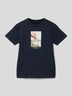 Jack & Jones T-Shirt Mit Motiv-Print Modell 'COPENHAGEN' - Marineblau