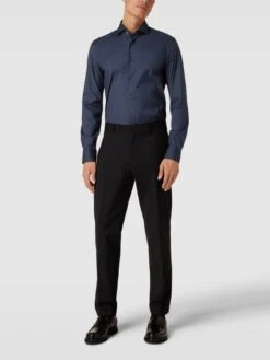 BOSS Slim Fit Business-Hemd Mit Stretch-Anteil Modell 'Hank Hai' - Marineblau