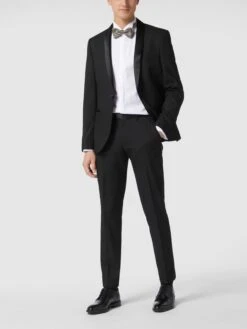 Jake*s Slim Fit Smoking-Hemd Aus Twill - Weiß