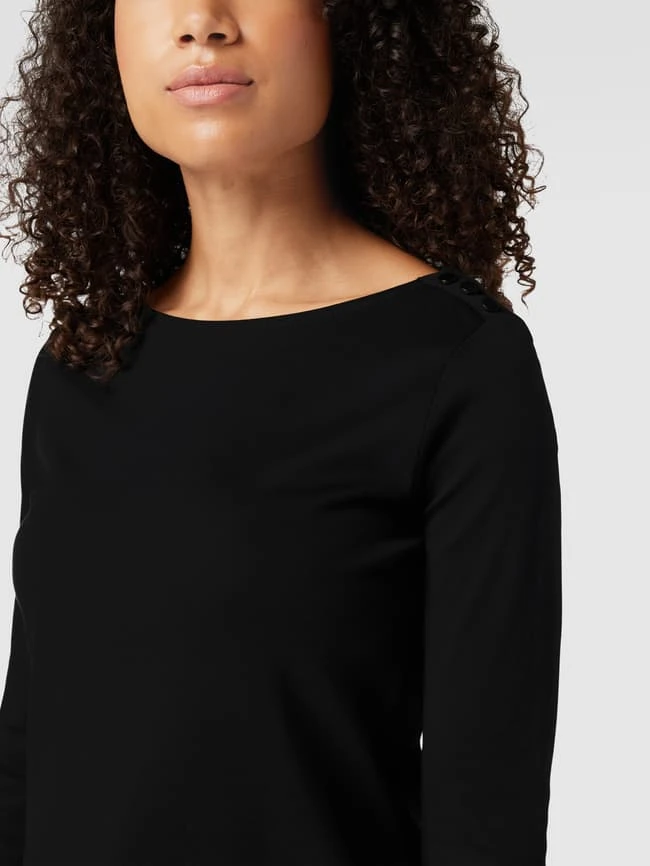 Christian Berg Woman T-Shirt Mit 3/4-Arm Und Dekorativen Knöpfen - Schwarz 5 Christian Berg Woman T-Shirt Mit 3/4-Arm Und Dekorativen Knöpfen - Schwarz – Bild 3