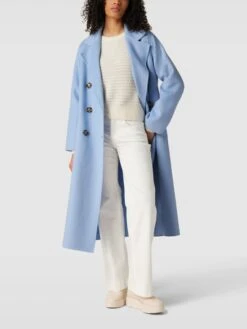 Comma Mantel Mit Knopfverschluss - Hellblau