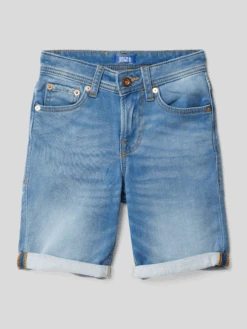 Jack & Jones Jeansshorts Mit Kontrastnähten Modell 'RICK' - Hellblau